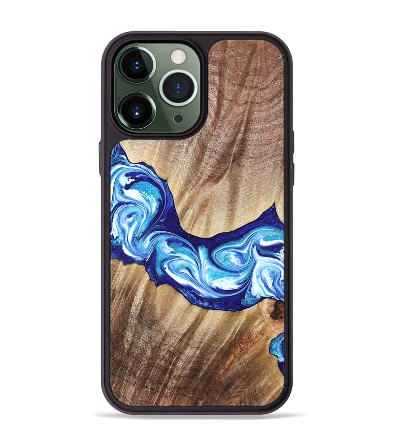iPhone 13 Pro Max Wood Phone Case - Elia (Blue, 821246)