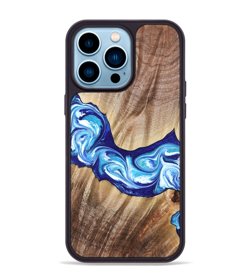 iPhone 14 Pro Max Wood Phone Case - Elia (Blue, 821246)