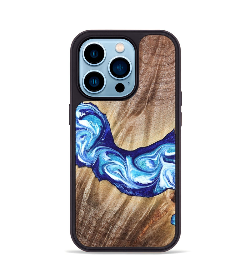 iPhone 14 Pro Wood Phone Case - Elia (Blue, 821246)