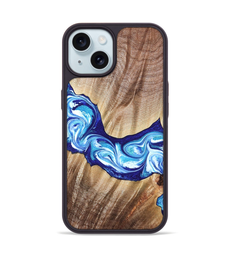 iPhone 15 Wood Phone Case - Elia (Blue, 821246)