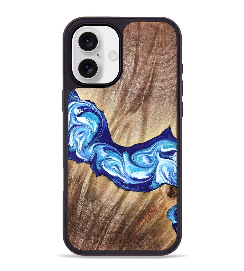 iPhone 16 Plus Wood Phone Case - Elia (Blue, 821246)