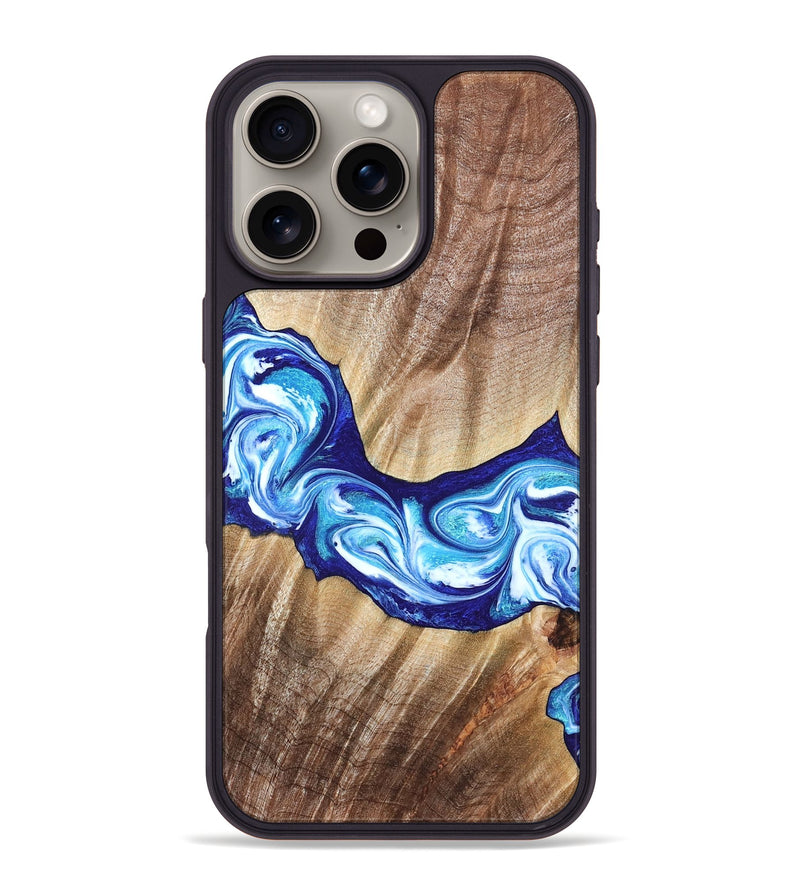 iPhone 16 Pro Max Wood Phone Case - Elia (Blue, 821246)