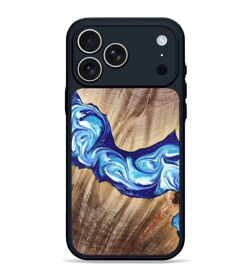 iPhone 17 Pro Max Wood Phone Case - Elia (Blue, 821246)