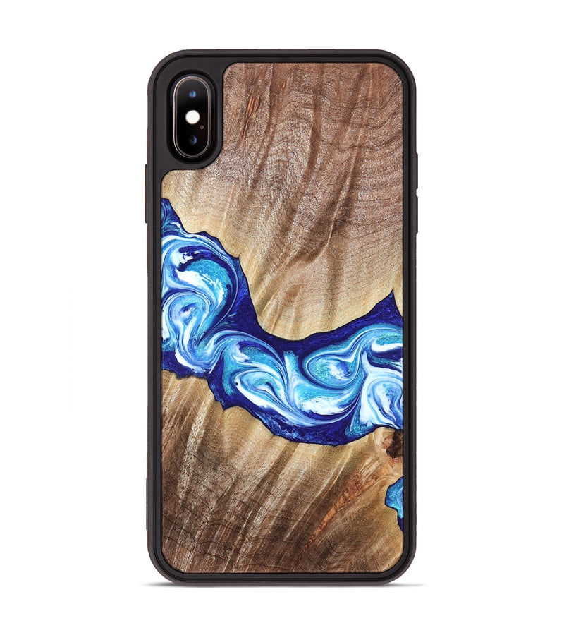 iPhone Xs Max Wood Phone Case - Elia (Blue, 821246)