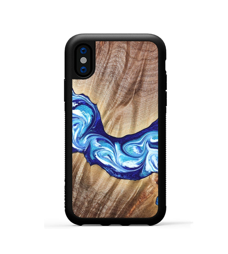 iPhone Xs Wood Phone Case - Elia (Blue, 821246)