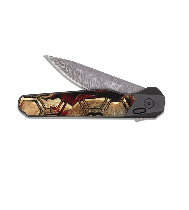 EDC Dark Damascus Wood Pocket Knife - Patti (Pattern, 821254)