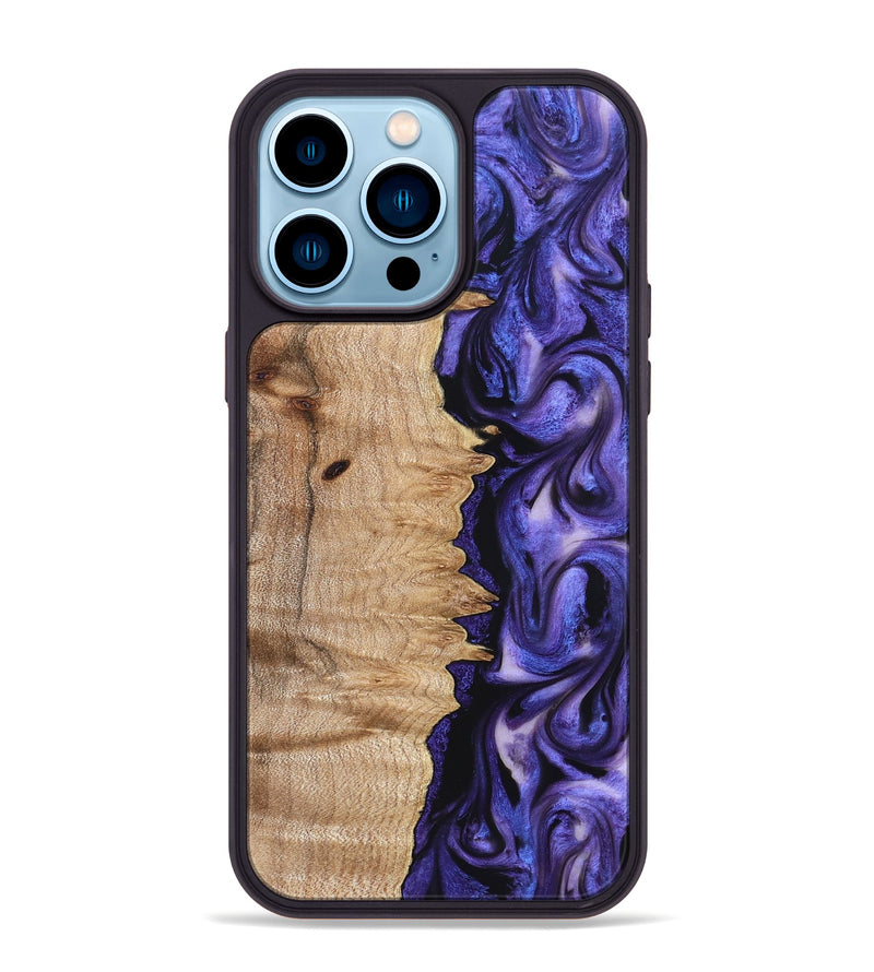 iPhone 14 Pro Max Wood Phone Case - Matilda (Purple, 821260)