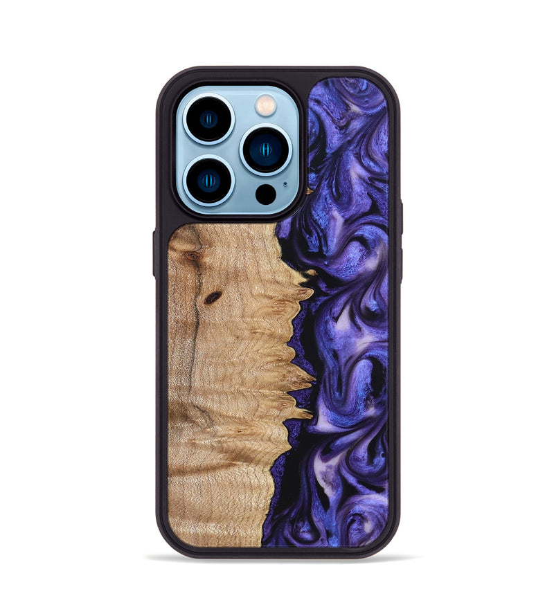 iPhone 14 Pro Wood Phone Case - Matilda (Purple, 821260)