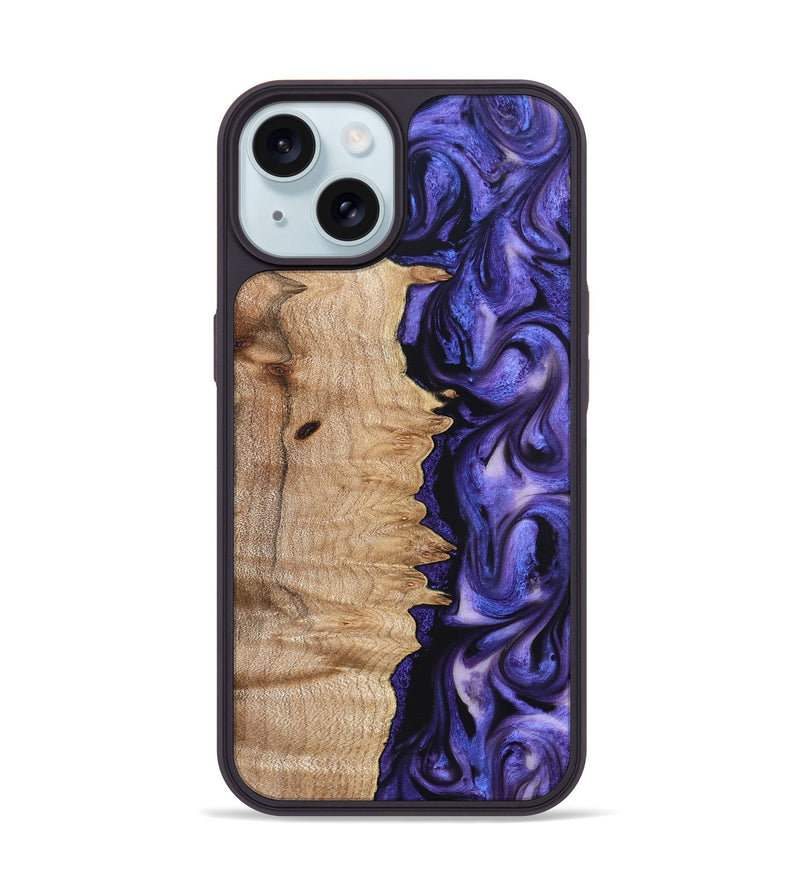 iPhone 15 Wood Phone Case - Matilda (Purple, 821260)