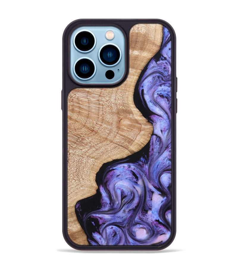 iPhone 14 Pro Max Wood Phone Case - Meaghan (Purple, 821262)
