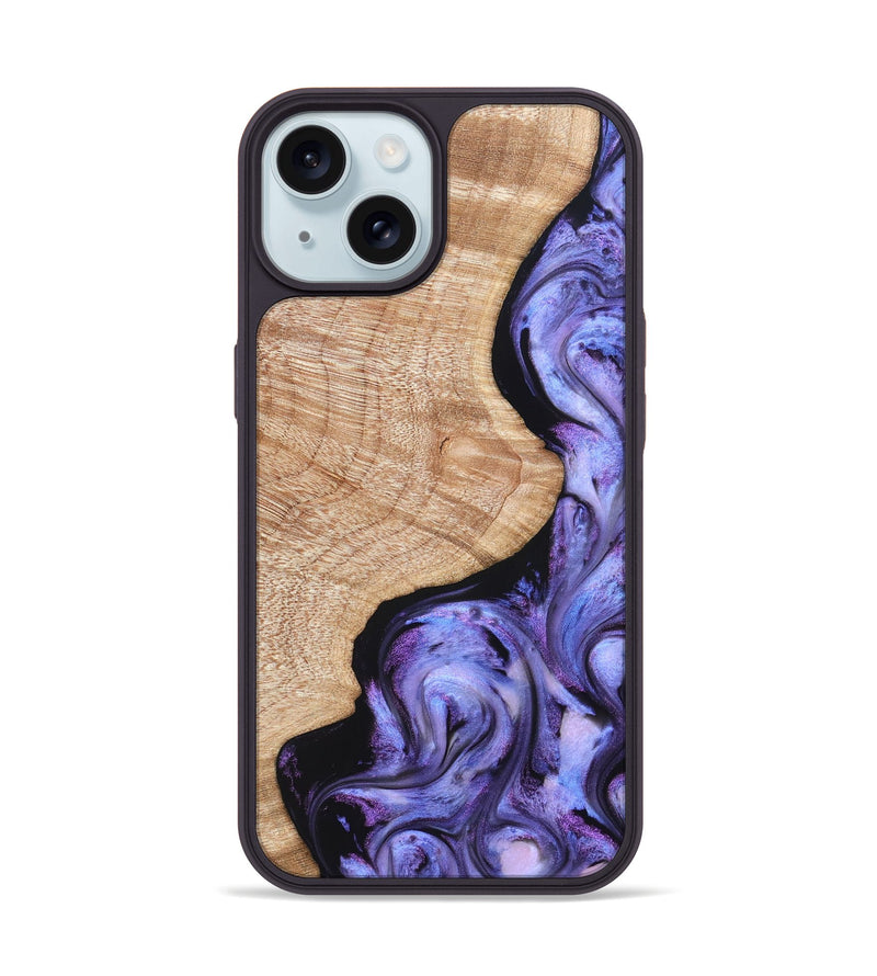 iPhone 15 Wood Phone Case - Meaghan (Purple, 821262)