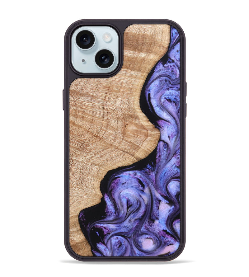 iPhone 15 Plus Wood Phone Case - Meaghan (Purple, 821262)