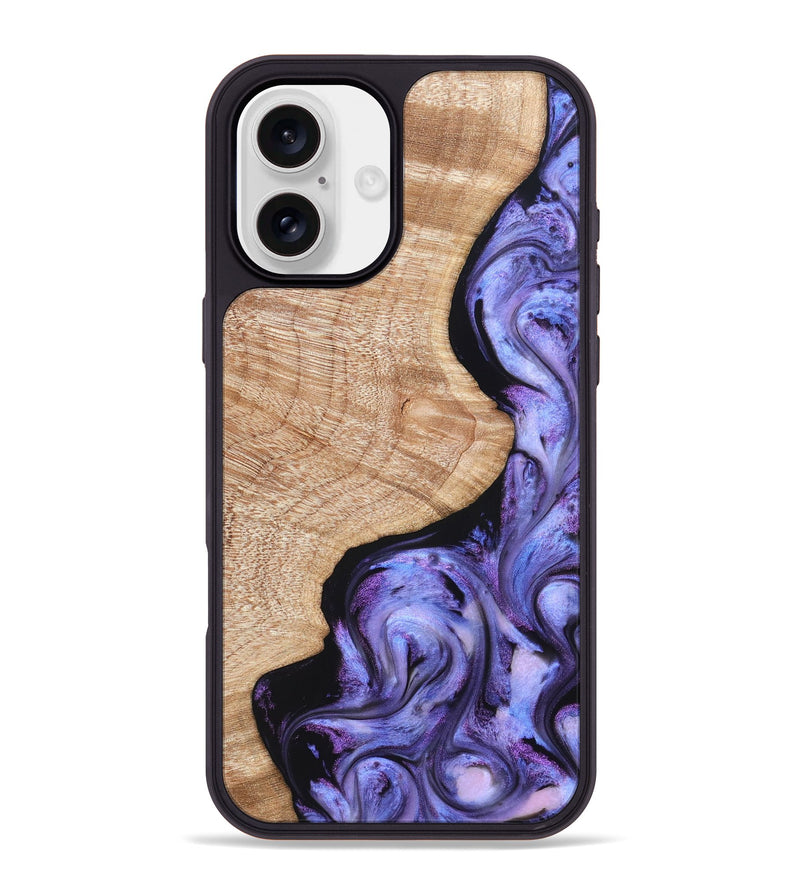 iPhone 16 Plus Wood Phone Case - Meaghan (Purple, 821262)