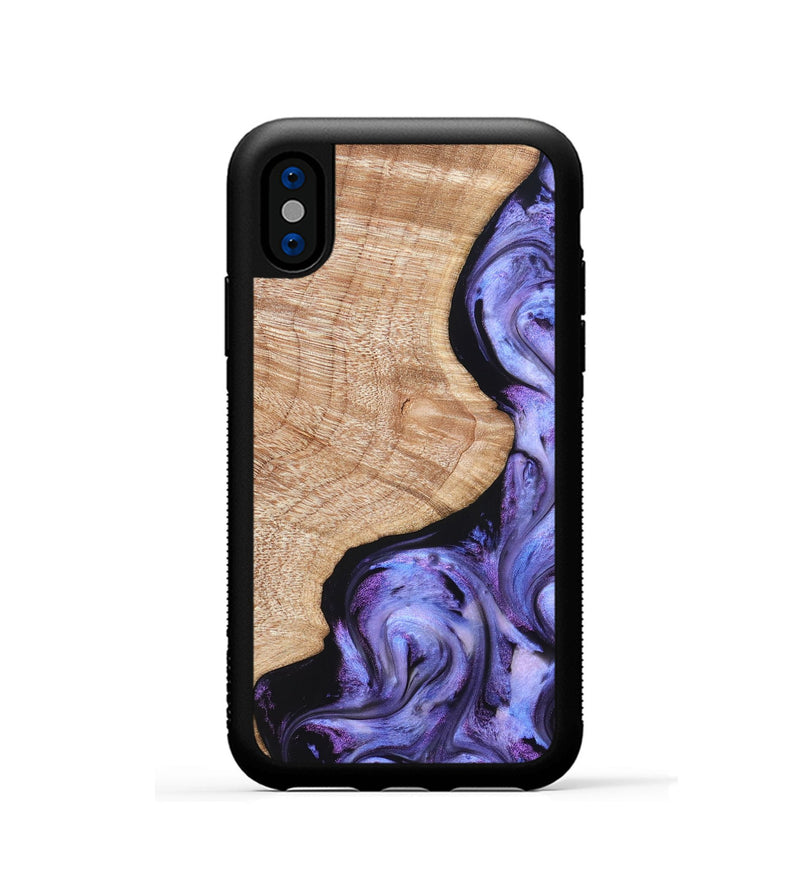 iPhone Xs Wood Phone Case - Meaghan (Purple, 821262)