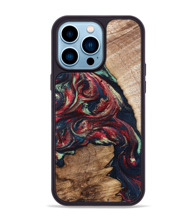 iPhone 14 Pro Max Wood Phone Case - Bobbye (Red, 821268)