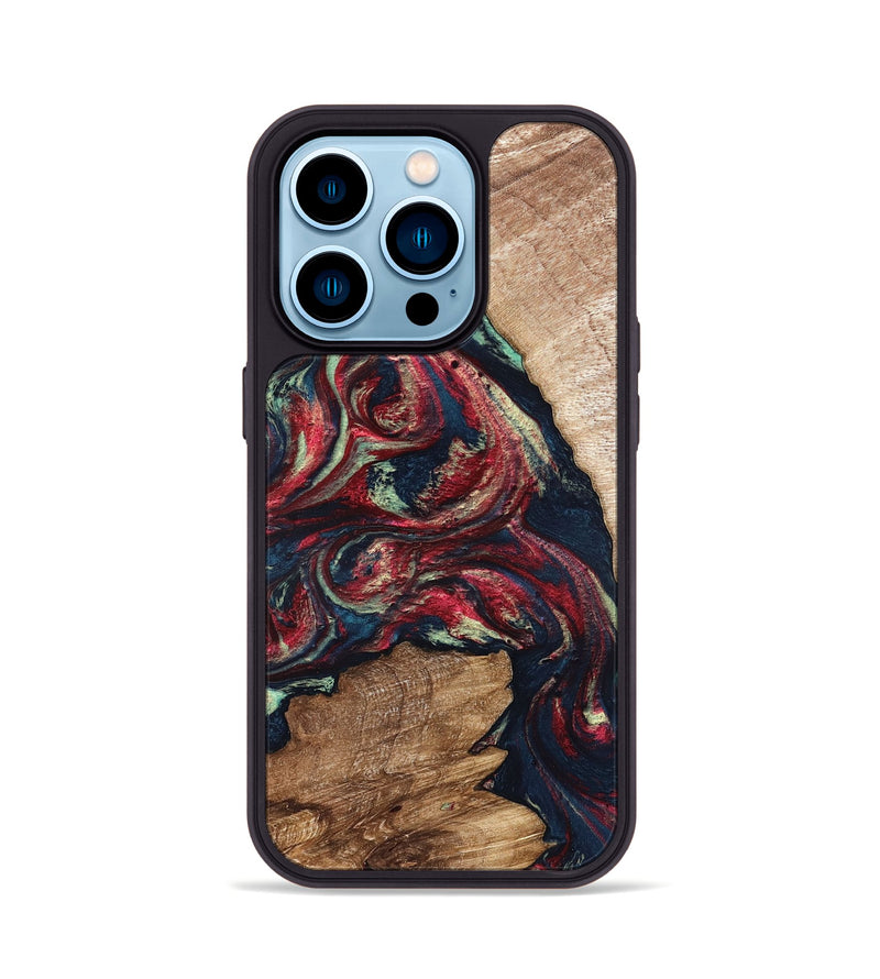 iPhone 14 Pro Wood Phone Case - Bobbye (Red, 821268)