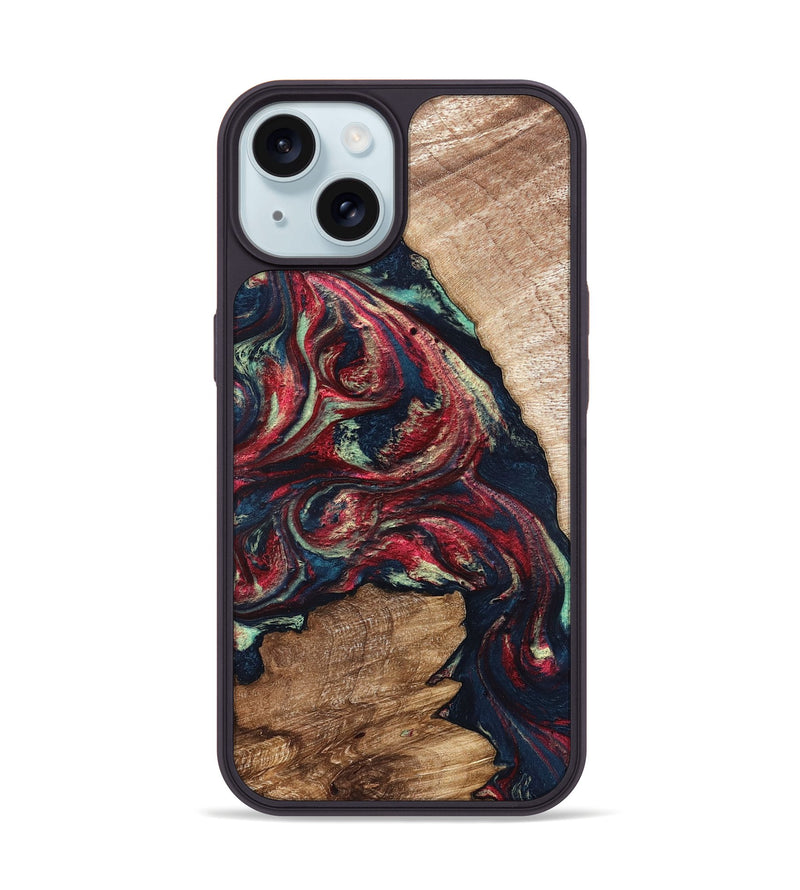 iPhone 15 Wood Phone Case - Bobbye (Red, 821268)