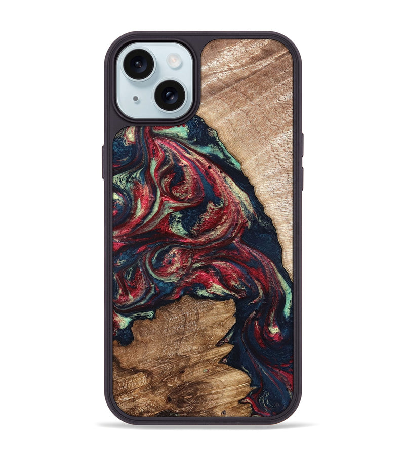 iPhone 15 Plus Wood Phone Case - Bobbye (Red, 821268)