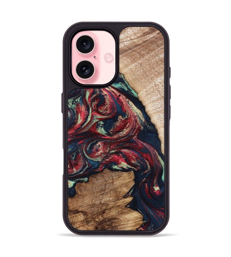 iPhone 16 Wood Phone Case - Bobbye (Red, 821268)