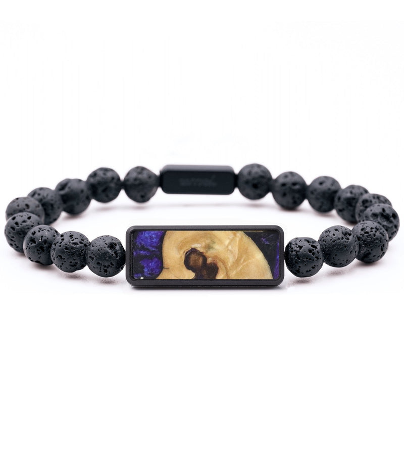 Lava Bead Wood Bracelet - Lori (Purple, 821306)