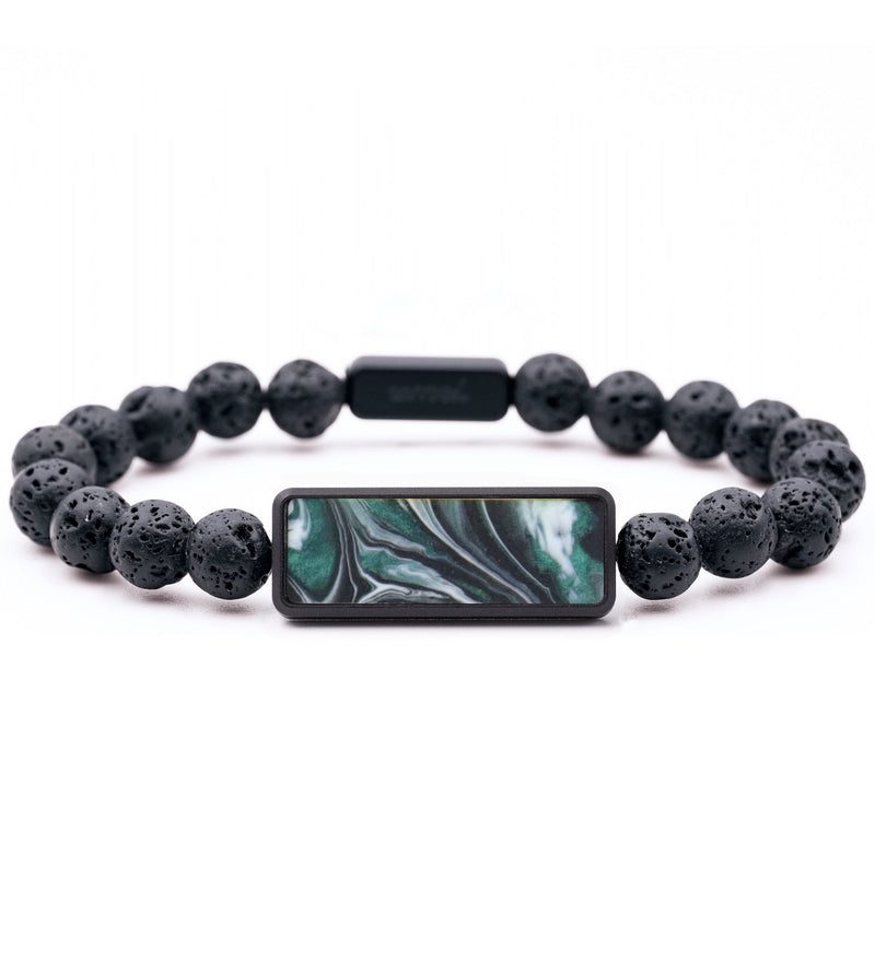 Lava Bead ResinArt Bracelet - Kerri (Green, 821314)