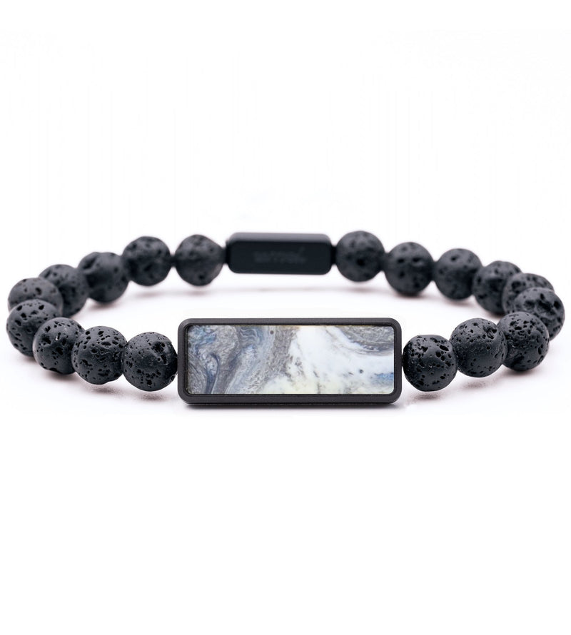 Lava Bead ResinArt Bracelet - Ollie (Black & White, 821315)