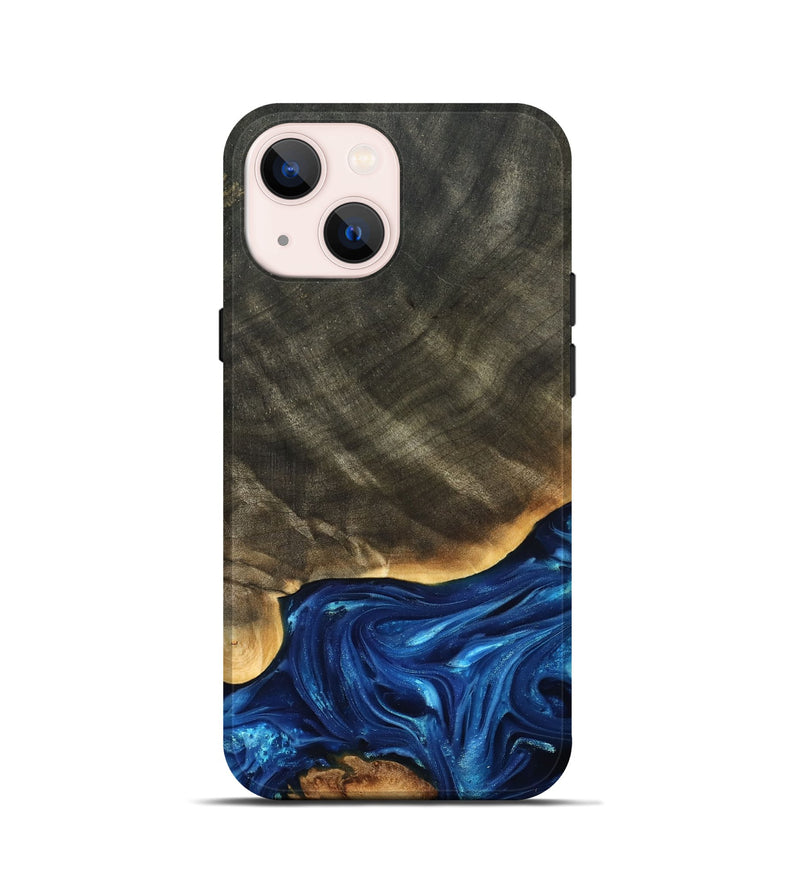 iPhone 13 mini Wood Live Edge Phone Case - Fallon (Blue, 821326)
