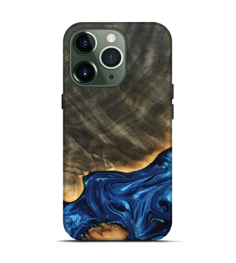 iPhone 13 Pro Wood Live Edge Phone Case - Fallon (Blue, 821326)
