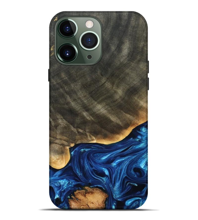 iPhone 13 Pro Max Wood Live Edge Phone Case - Fallon (Blue, 821326)