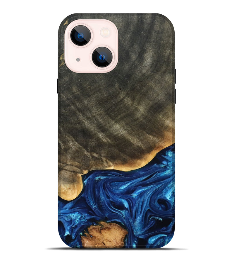 iPhone 14 Plus Wood Live Edge Phone Case - Fallon (Blue, 821326)