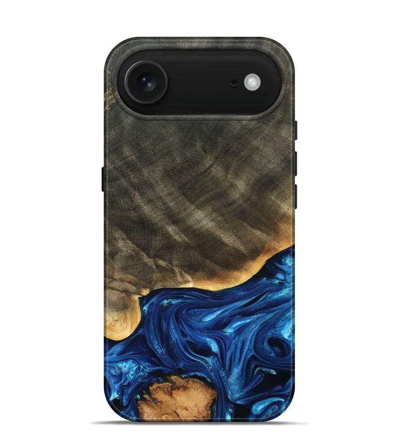 iPhone 17 Air Wood Live Edge Phone Case - Fallon (Blue, 821326)