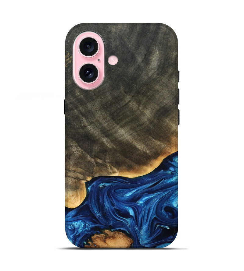 iPhone 17 Wood Live Edge Phone Case - Fallon (Blue, 821326)