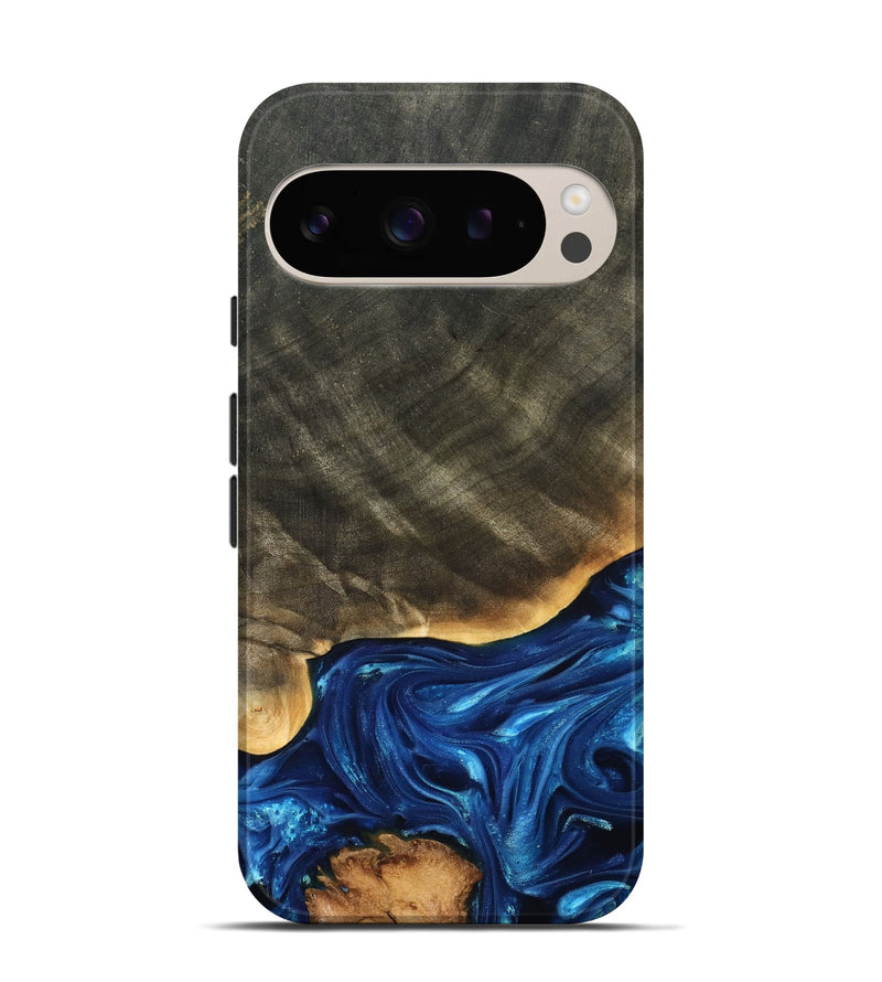 Pixel 9 Wood Live Edge Phone Case - Fallon (Blue, 821326)