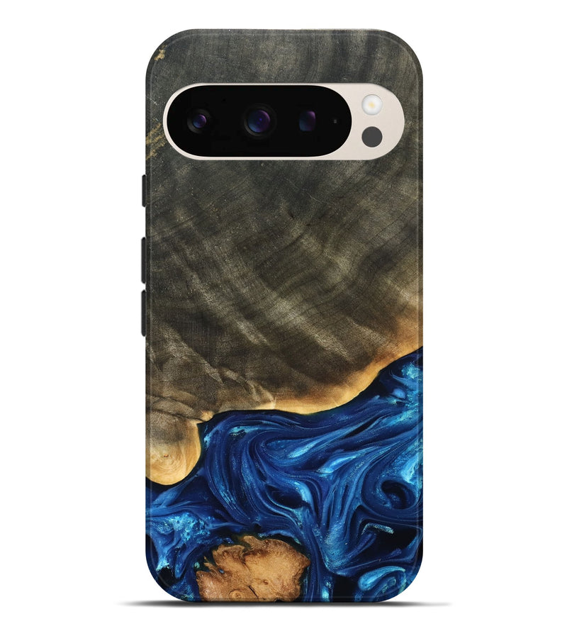 Pixel 9 Pro XL Wood Live Edge Phone Case - Fallon (Blue, 821326)