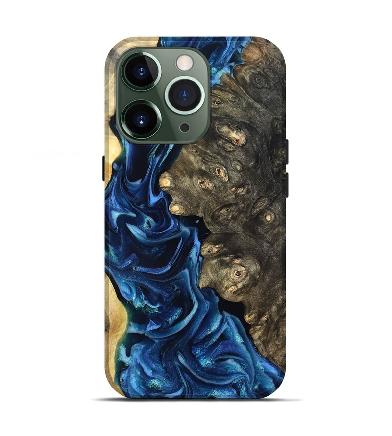 iPhone 13 Pro Wood Live Edge Phone Case - Kurtis (Blue, 821327)