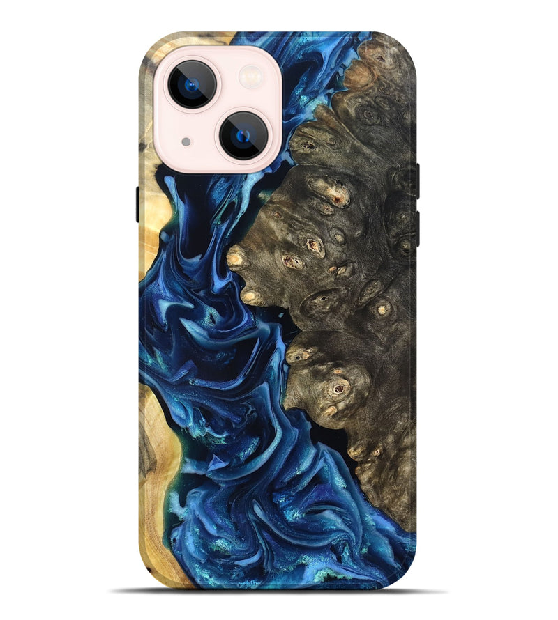iPhone 14 Plus Wood Live Edge Phone Case - Kurtis (Blue, 821327)