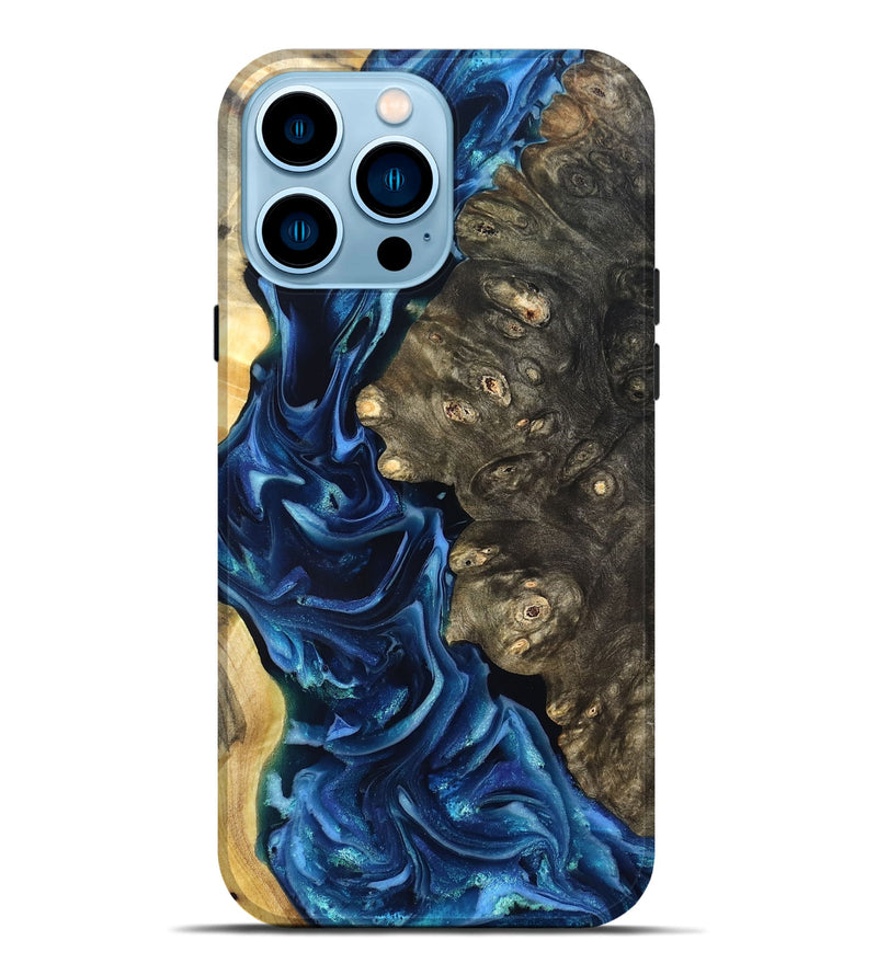 iPhone 14 Pro Max Wood Live Edge Phone Case - Kurtis (Blue, 821327)