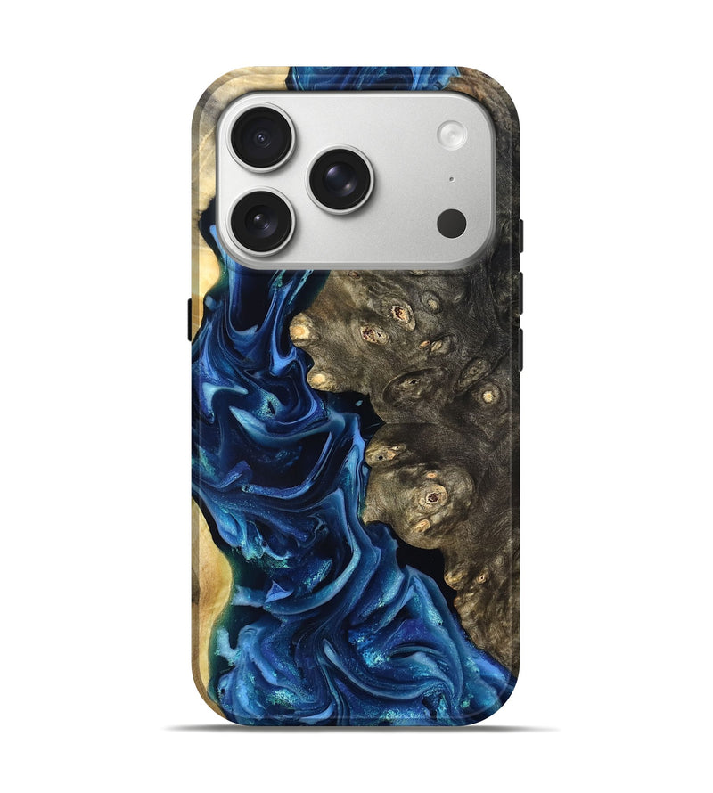 iPhone 17 Pro Wood Live Edge Phone Case - Kurtis (Blue, 821327)