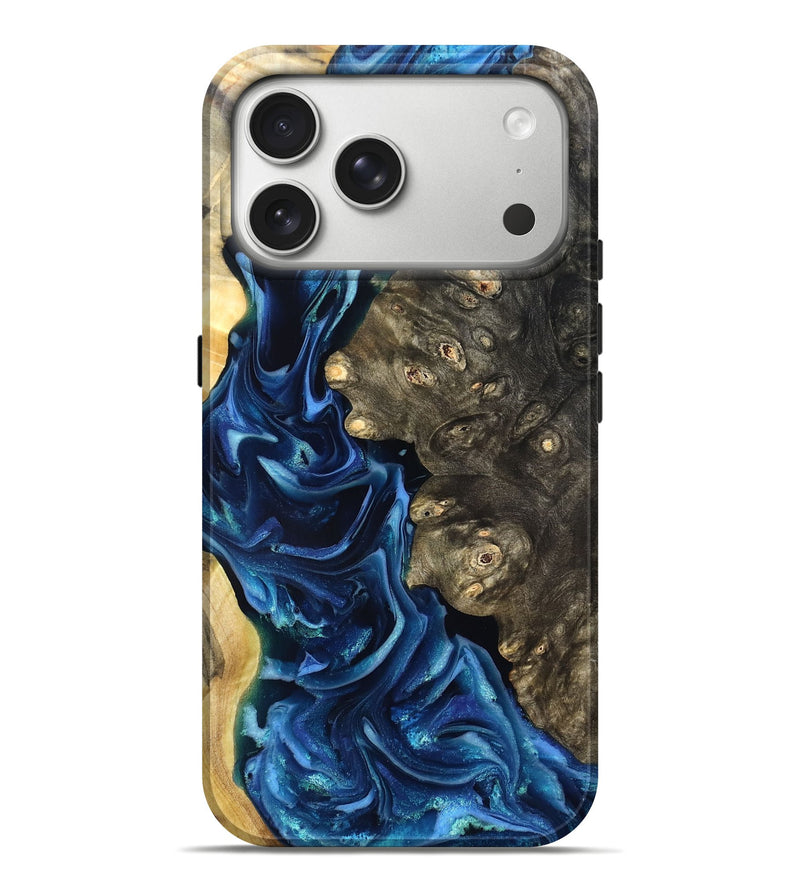 iPhone 17 Pro Max Wood Live Edge Phone Case - Kurtis (Blue, 821327)