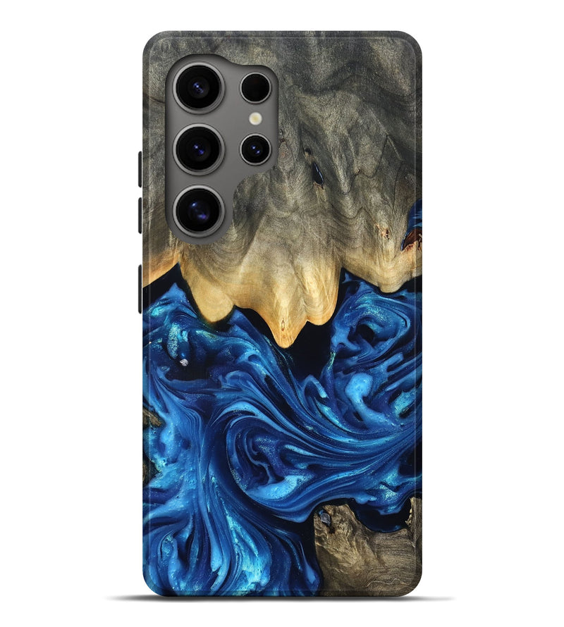 Galaxy S25 Ultra Wood Live Edge Phone Case - Phil (Blue, 821330)