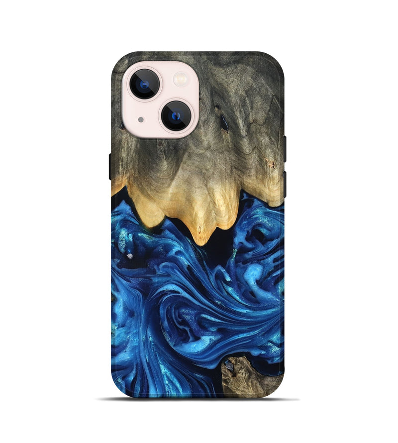 iPhone 13 mini Wood Live Edge Phone Case - Phil (Blue, 821330)