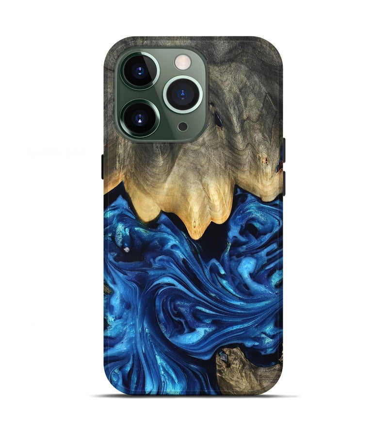 iPhone 13 Pro Wood Live Edge Phone Case - Phil (Blue, 821330)