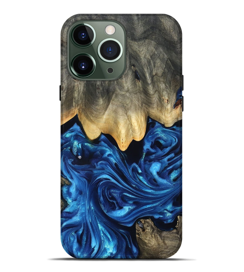iPhone 13 Pro Max Wood Live Edge Phone Case - Phil (Blue, 821330)