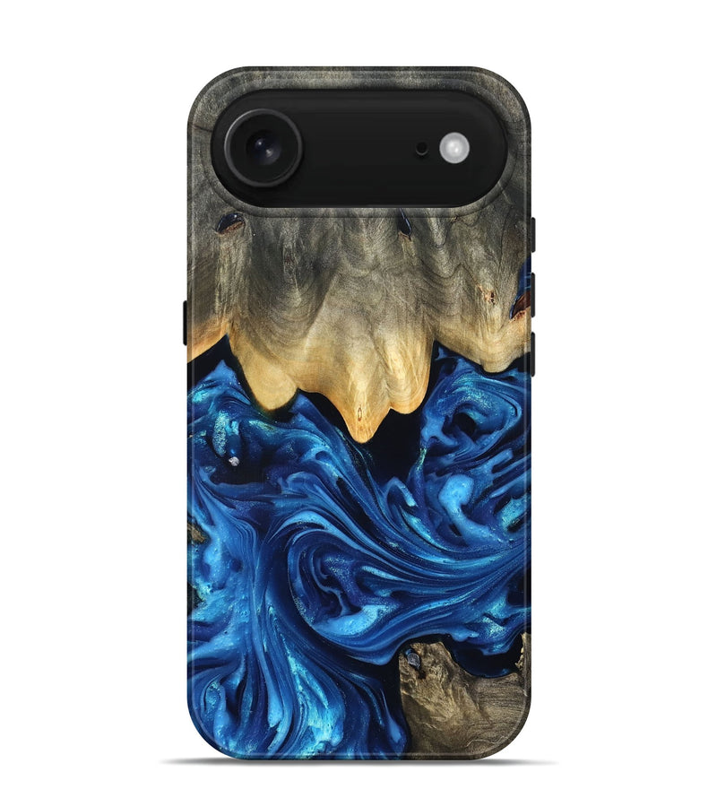 iPhone 17 Air Wood Live Edge Phone Case - Phil (Blue, 821330)