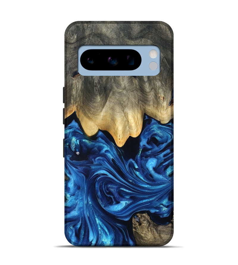 Pixel 8 Pro Wood Live Edge Phone Case - Phil (Blue, 821330)