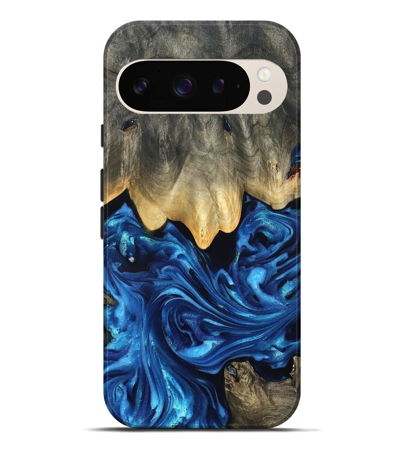 Pixel 9 Pro XL Wood Live Edge Phone Case - Phil (Blue, 821330)