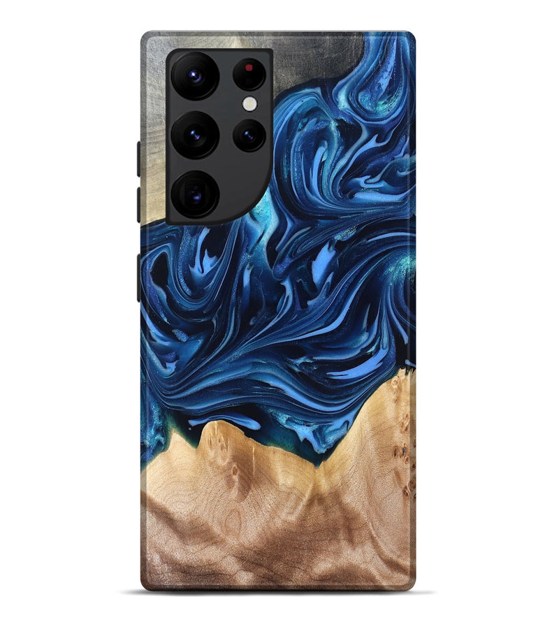 Galaxy S22 Ultra Wood Live Edge Phone Case - Angelo (Blue, 821332)