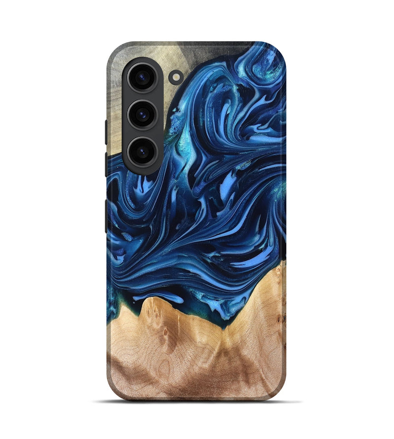 Galaxy S23 Wood Live Edge Phone Case - Angelo (Blue, 821332)
