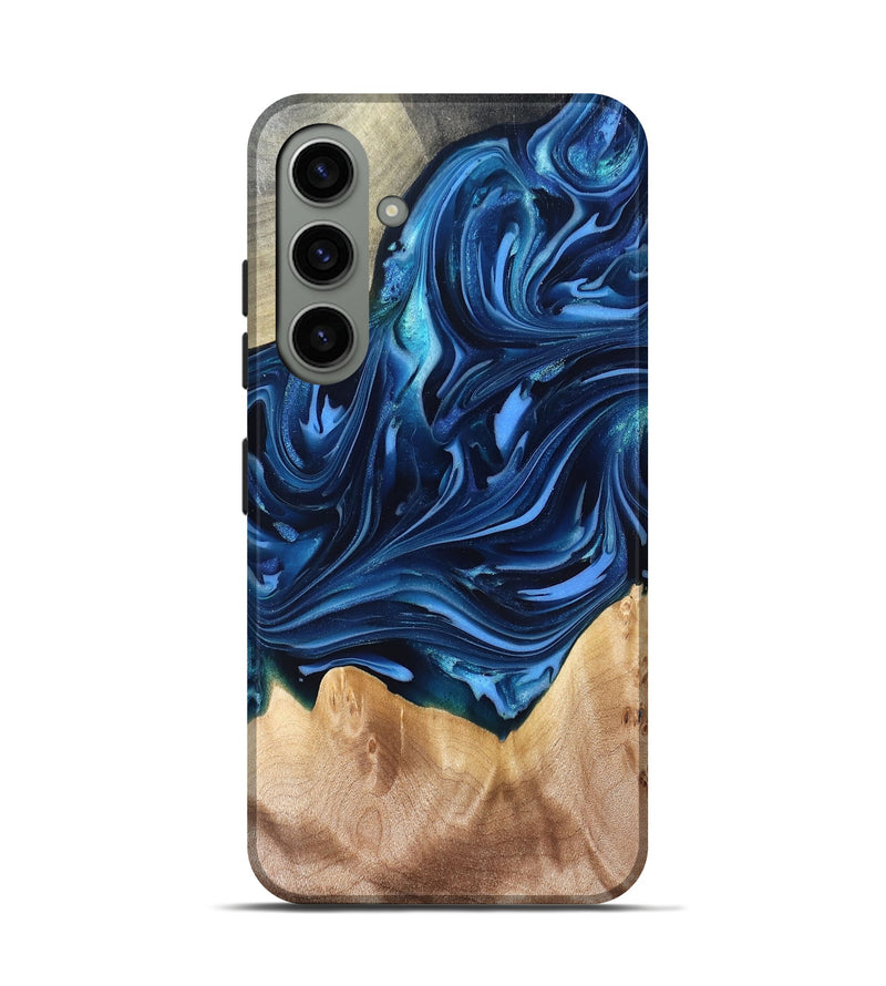 Galaxy S24 Wood Live Edge Phone Case - Angelo (Blue, 821332)