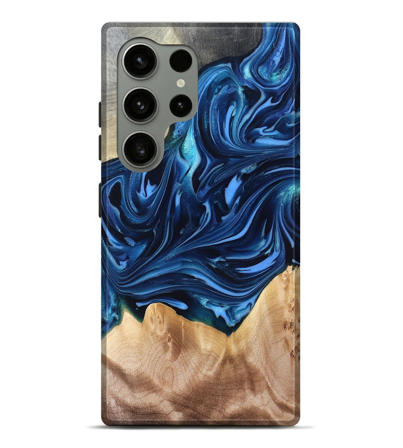 Galaxy S24 Ultra Wood Live Edge Phone Case - Angelo (Blue, 821332)